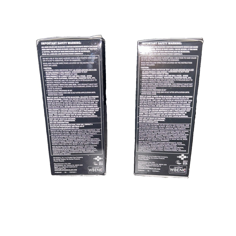 Lot Of 2: Splat Midnight ONYX Semi Permanent Hair Dye Kit - Picture 2 of 4